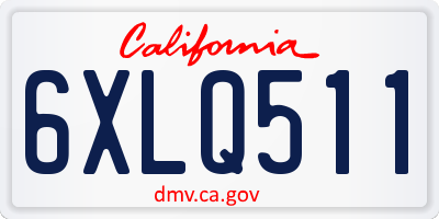 CA license plate 6XLQ511