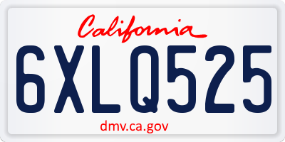 CA license plate 6XLQ525