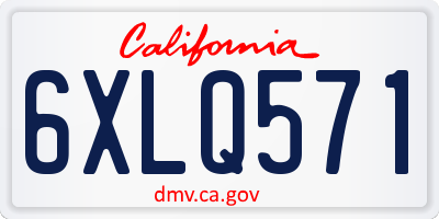 CA license plate 6XLQ571