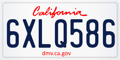 CA license plate 6XLQ586