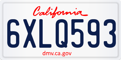 CA license plate 6XLQ593