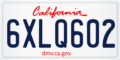 CA license plate 6XLQ602