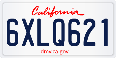 CA license plate 6XLQ621