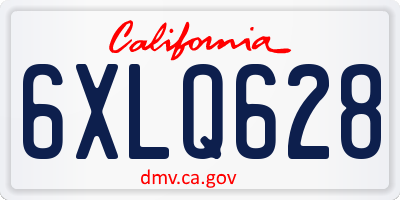 CA license plate 6XLQ628