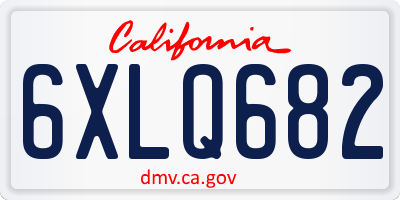 CA license plate 6XLQ682