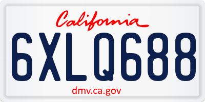CA license plate 6XLQ688