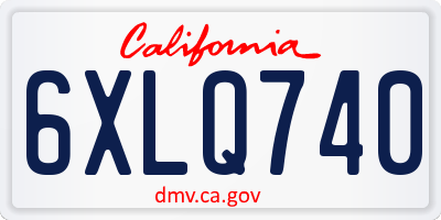 CA license plate 6XLQ740