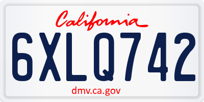 CA license plate 6XLQ742