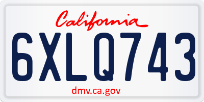 CA license plate 6XLQ743