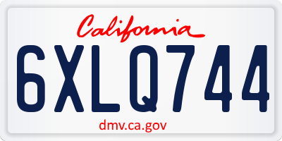 CA license plate 6XLQ744