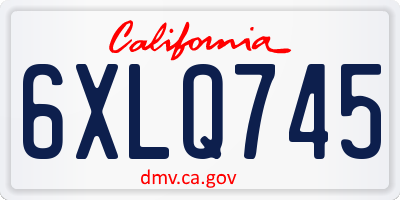 CA license plate 6XLQ745