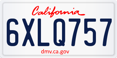CA license plate 6XLQ757