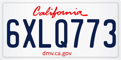 CA license plate 6XLQ773