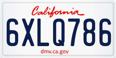 CA license plate 6XLQ786