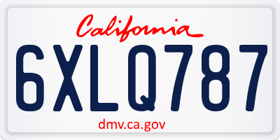 CA license plate 6XLQ787