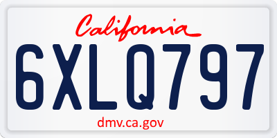 CA license plate 6XLQ797