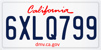 CA license plate 6XLQ799