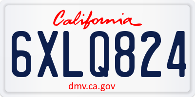 CA license plate 6XLQ824