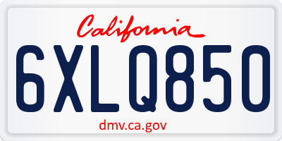 CA license plate 6XLQ850