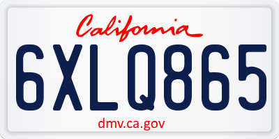 CA license plate 6XLQ865