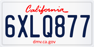 CA license plate 6XLQ877