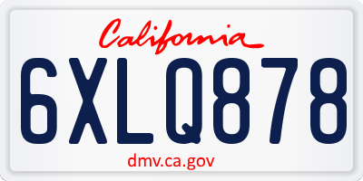 CA license plate 6XLQ878