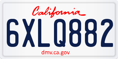 CA license plate 6XLQ882