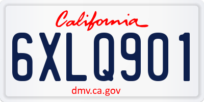 CA license plate 6XLQ901