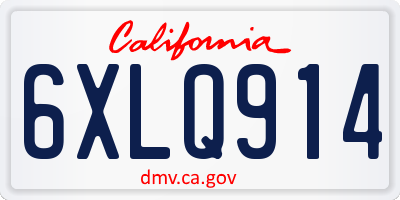 CA license plate 6XLQ914