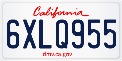 CA license plate 6XLQ955