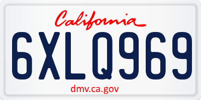 CA license plate 6XLQ969