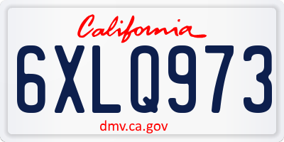 CA license plate 6XLQ973