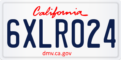 CA license plate 6XLR024