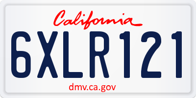 CA license plate 6XLR121