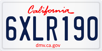 CA license plate 6XLR190