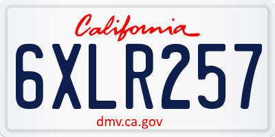 CA license plate 6XLR257