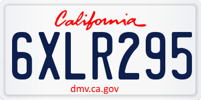CA license plate 6XLR295