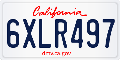 CA license plate 6XLR497
