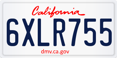 CA license plate 6XLR755