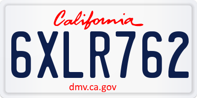 CA license plate 6XLR762