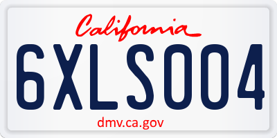 CA license plate 6XLS004