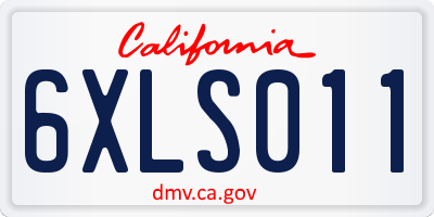 CA license plate 6XLS011