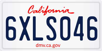 CA license plate 6XLS046