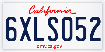 CA license plate 6XLS052