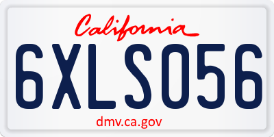 CA license plate 6XLS056