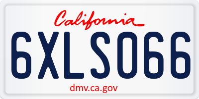 CA license plate 6XLS066