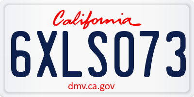 CA license plate 6XLS073