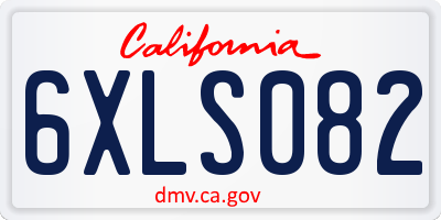 CA license plate 6XLS082