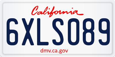 CA license plate 6XLS089