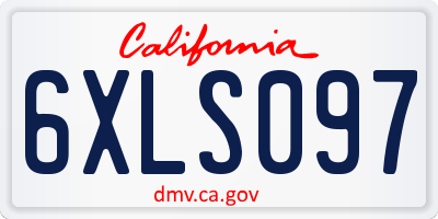 CA license plate 6XLS097